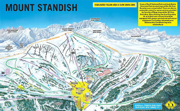 Sunshine Village Ski Trail Map