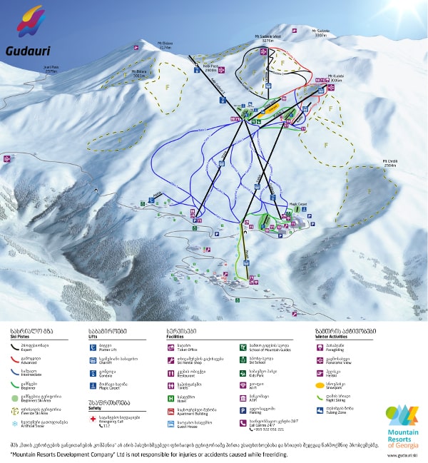 Gudauri Ski Trail Map