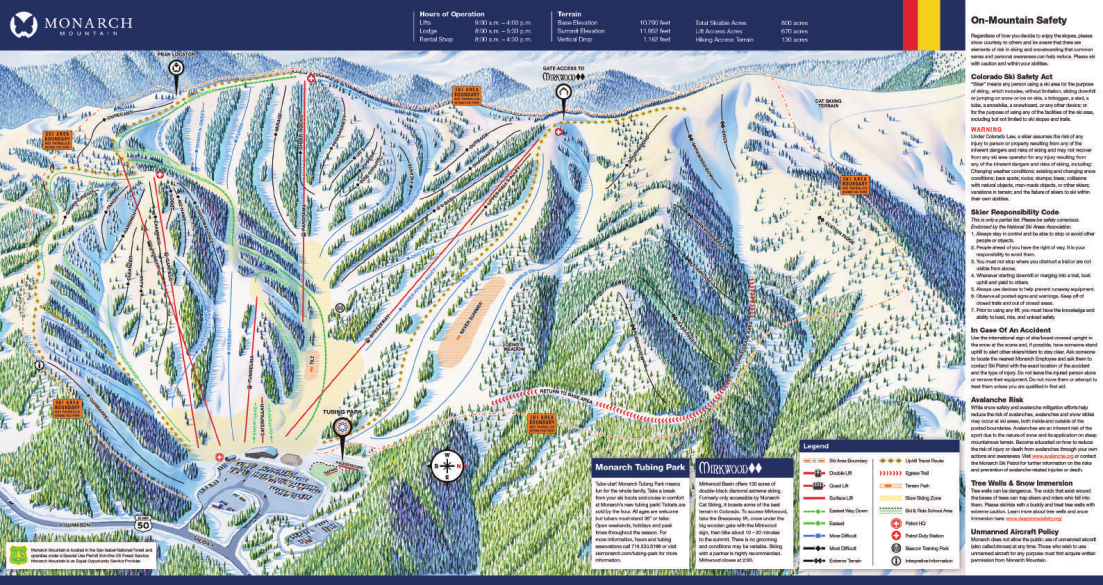 Monarch Mountain Ski Trail Map Free Download