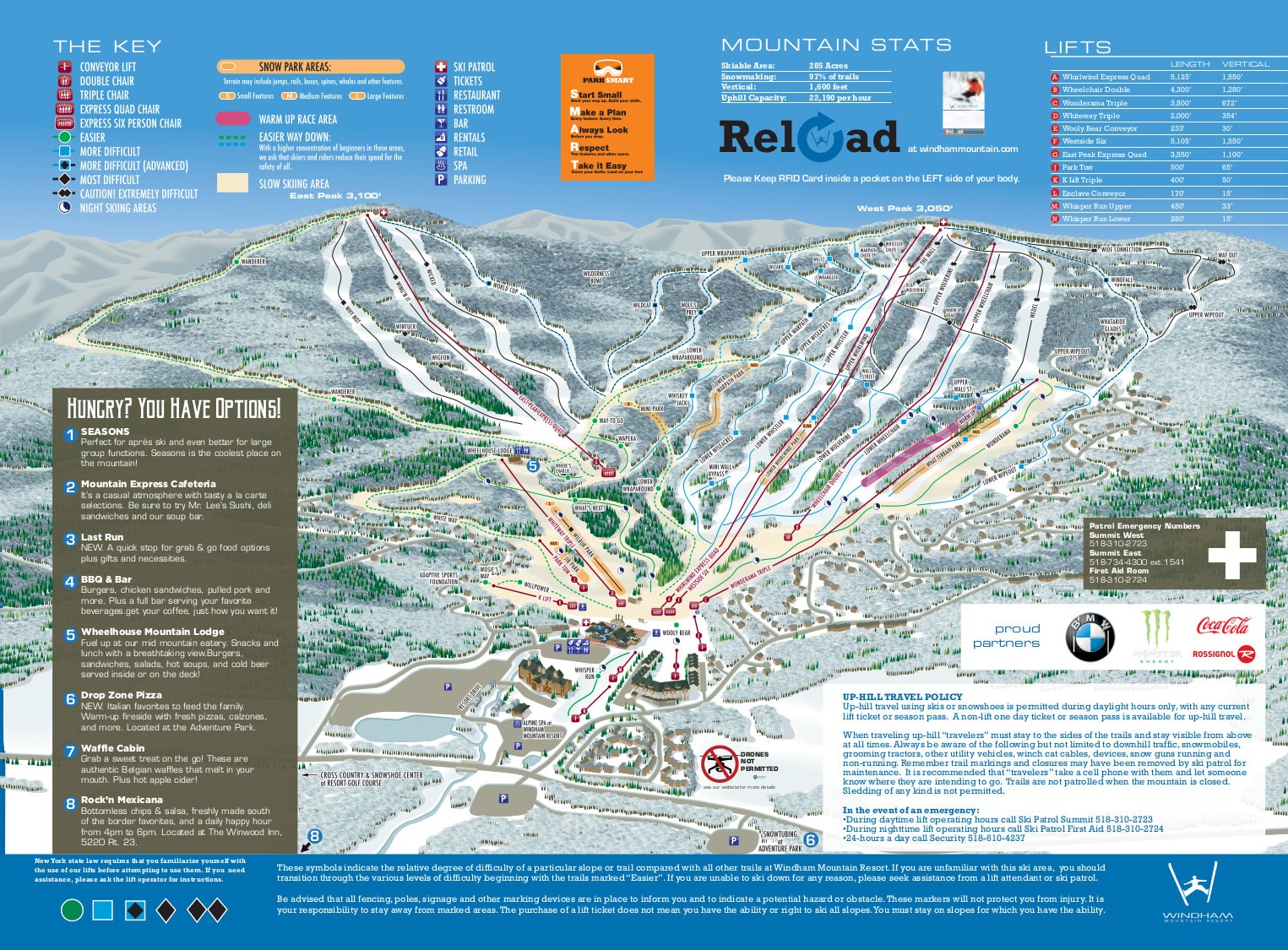 Windham Mountain Ski Trail Map, Free Download