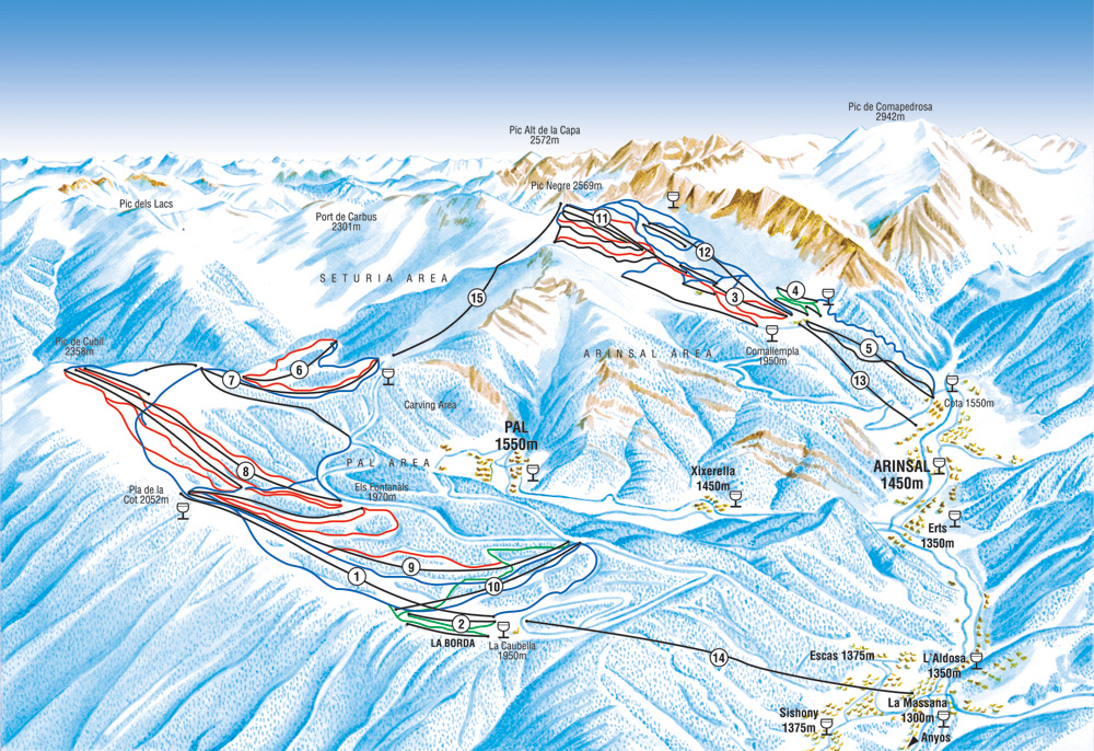 La Massana Ski Resort Ski Trail Map
