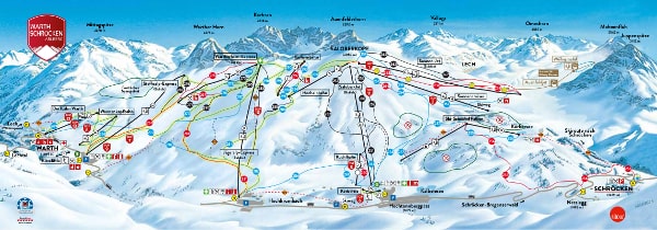 Warth Schröcken Ski Resort Ski Trail Map
