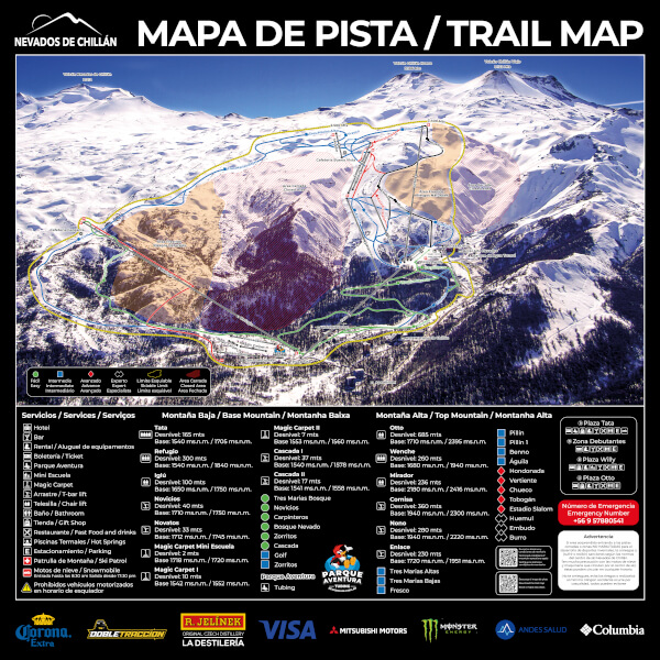 Nevados de Chillan Ski Resort Ski Trail Map