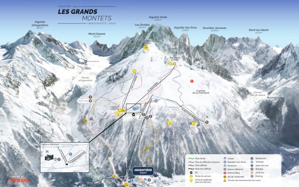 Argentiere Grand Montets Ski Trail Map