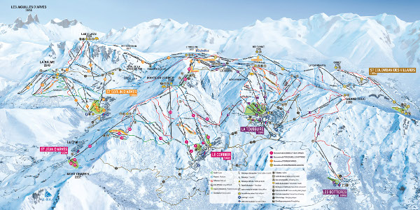 Les Sybelles Ski Trail Map