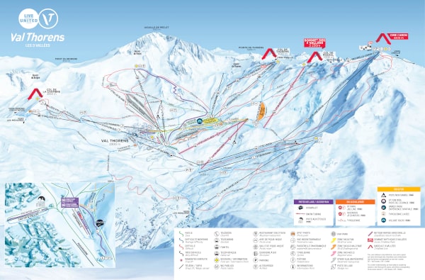 Val Thorens Ski Resort Ski Trail Map