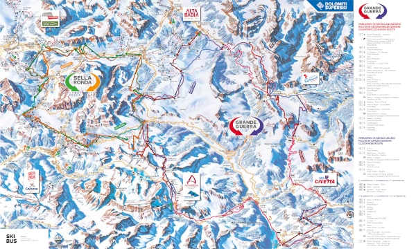 Sella Ronda Ski Trail Map