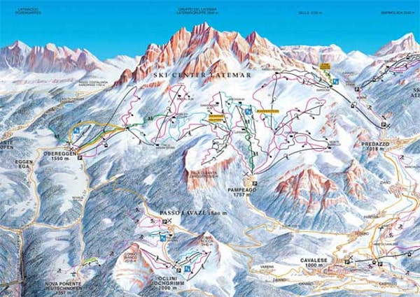 Latemar Ski Trail Map