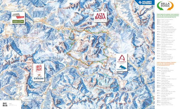 Sella Ronda Ski Trail Map