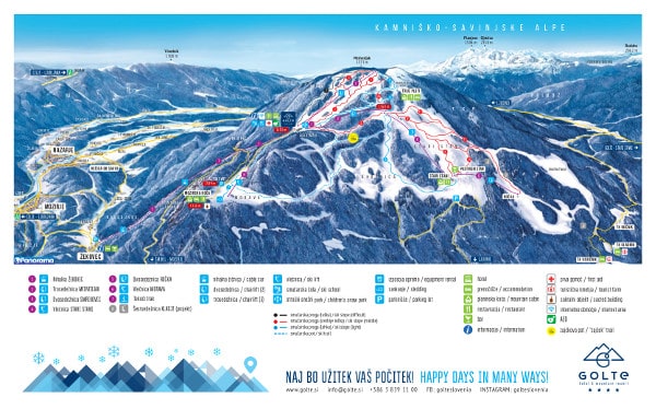 Golte Ski Resort Ski Trail Map