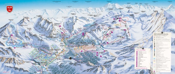 Saas Fee Ski Trail Map