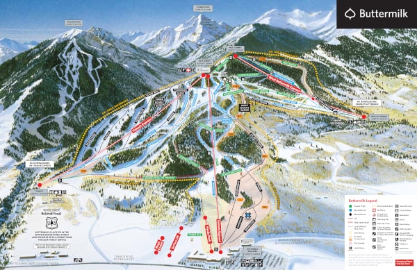 Aspen Buttermilk Ski Resort Ski Trail Map