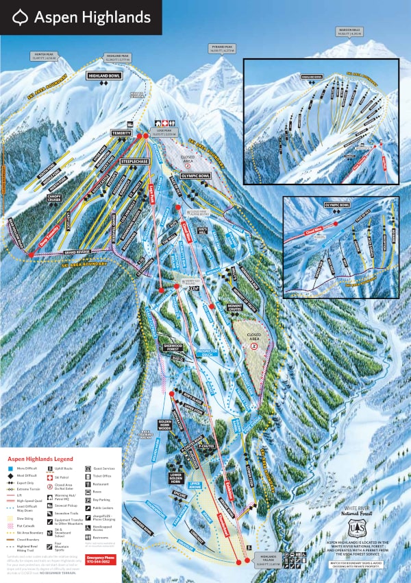 Aspen Highlands Ski Resort Ski Trail Map