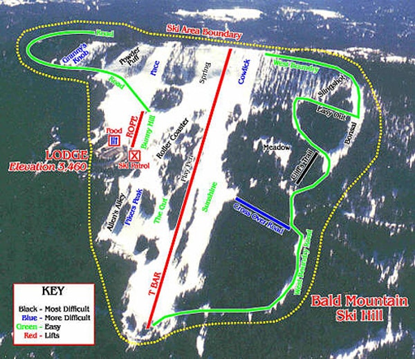 Bald Mountain Ski Resort Ski Trail Map