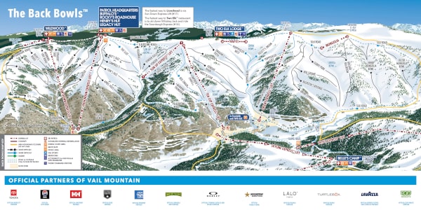 Vail Ski Resort Ski Trail Map Back Bowls 2026