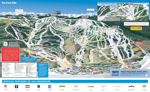 Vail Ski Resort Ski Trail Map