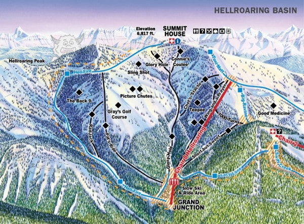 Whitefish Mountain Hellroaring Ski Trail Map